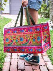 Carry All Happy Tote Bag - Floral Border