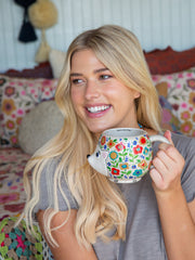 Folk Art Coffee Mug - Harriet The Hedgehog