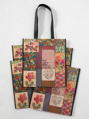 Reusable Grocery Bags, Set of 5 - Patchwork Be Happy