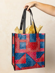 XL Happy Bag, Set of 3 - Bandana Patchwork Red