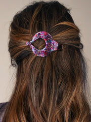 Boho Clip - Velvet Dark Purple Neon
