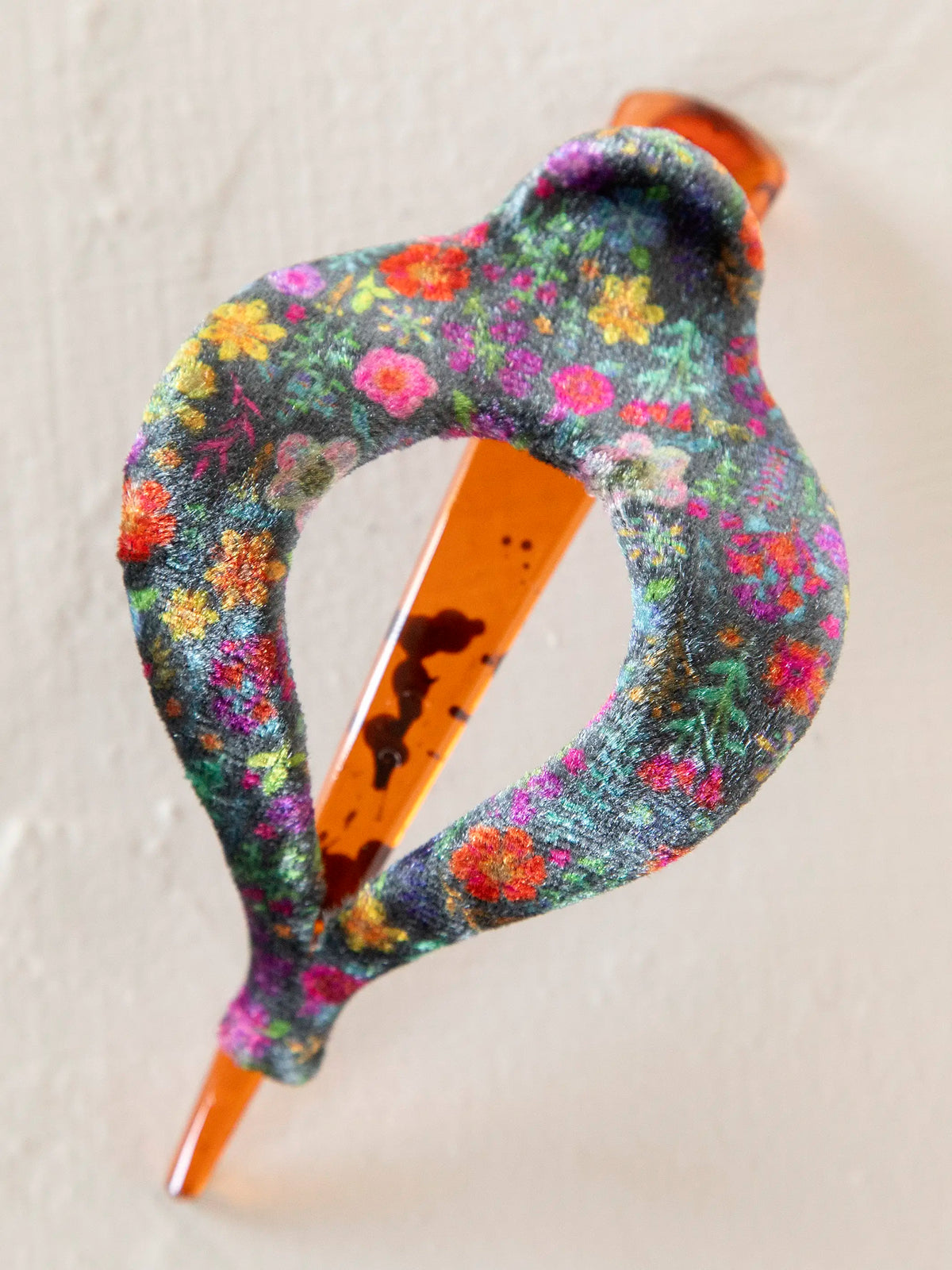 Boho Clip - Velvet Rainbow Garden Black