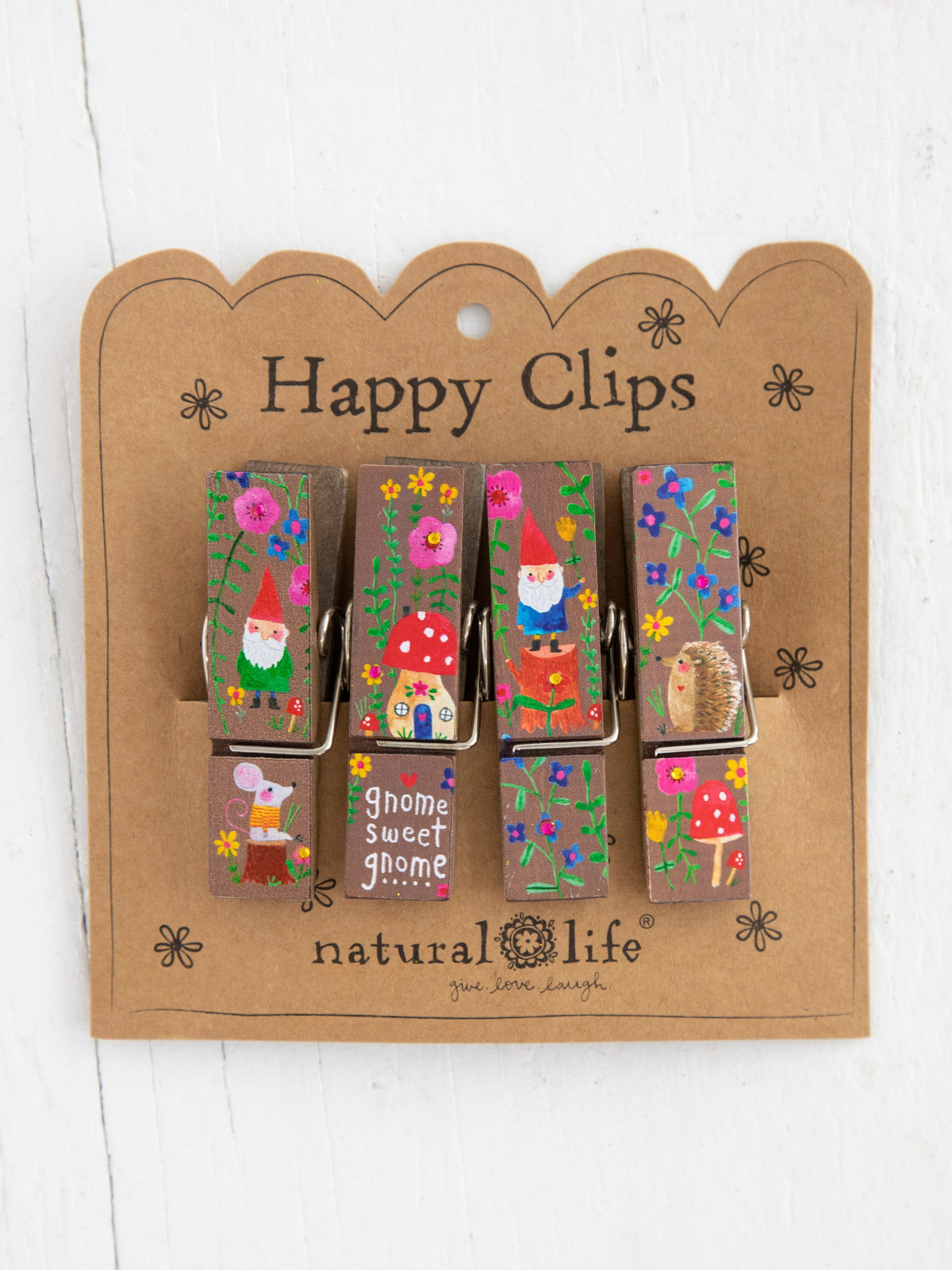 Happy Clips, Set of 4 - Gnome Sweet Gnome