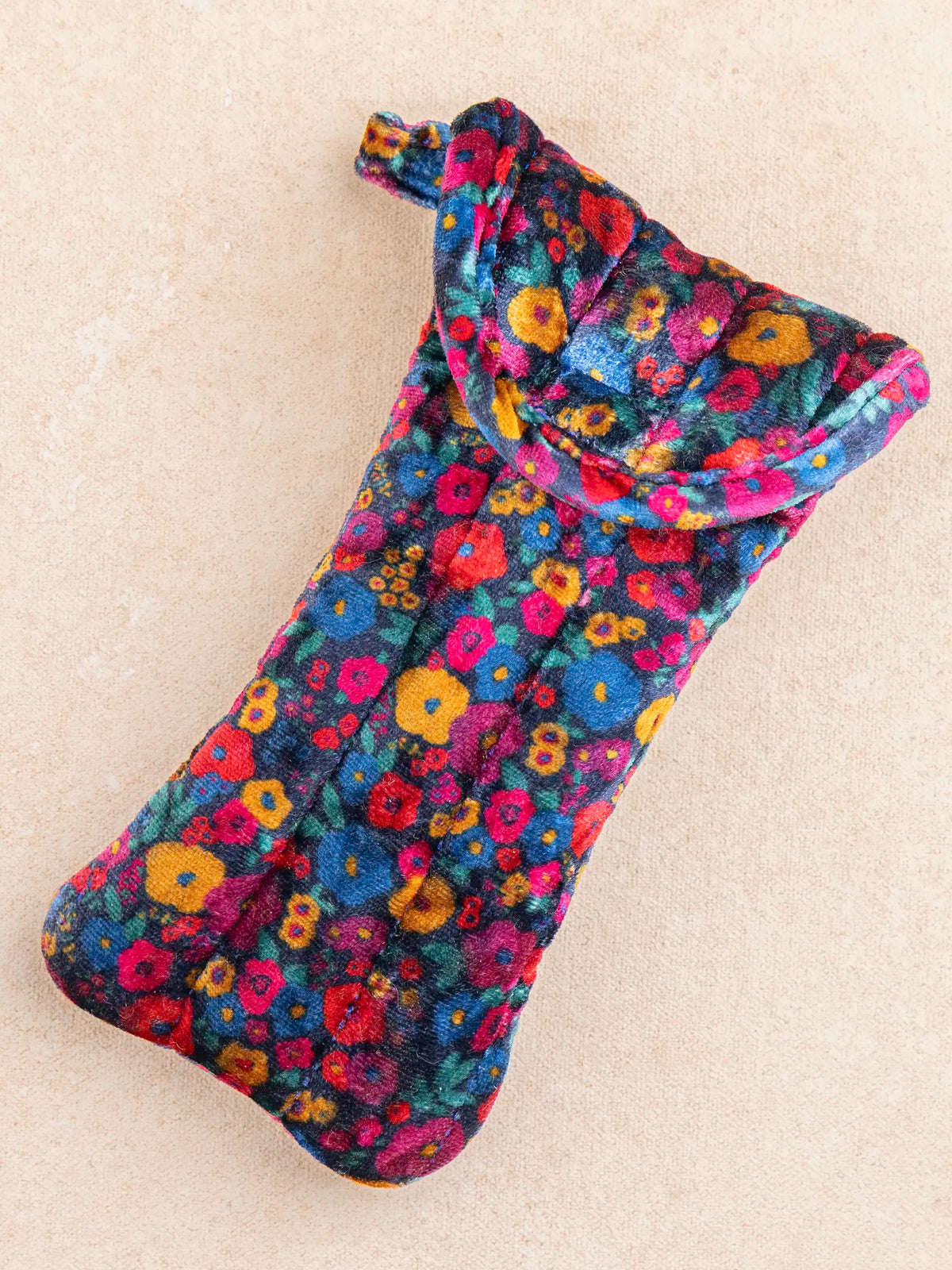 Velvet Puffy Glasses Case - Bungalow Floral Navy