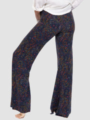 Cali Knit Flare Pant - Retro Paisley Navy
