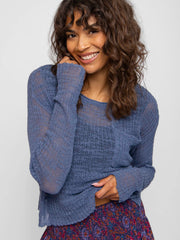 Patti Layering Sweater - Heather Blue