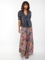 Patti Palazzo Pant - Mandala Folk Patchwork Cotton