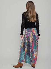 Make A Move "ButterSoft" Knit Palazzo Pant - Boho Blooms Patchwork