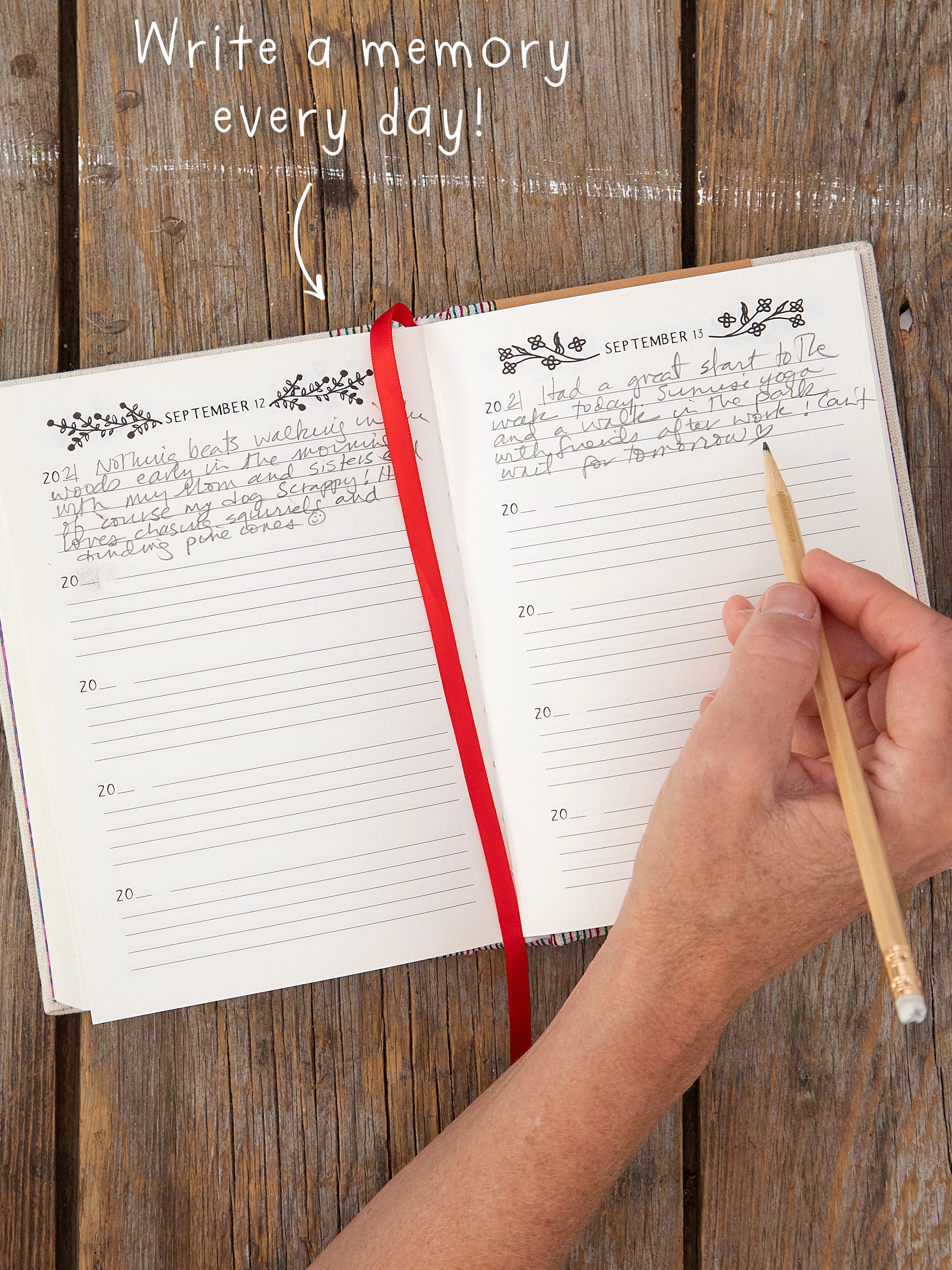 Embroidered 5 Year Daily Journal - Each Day Is A Gift