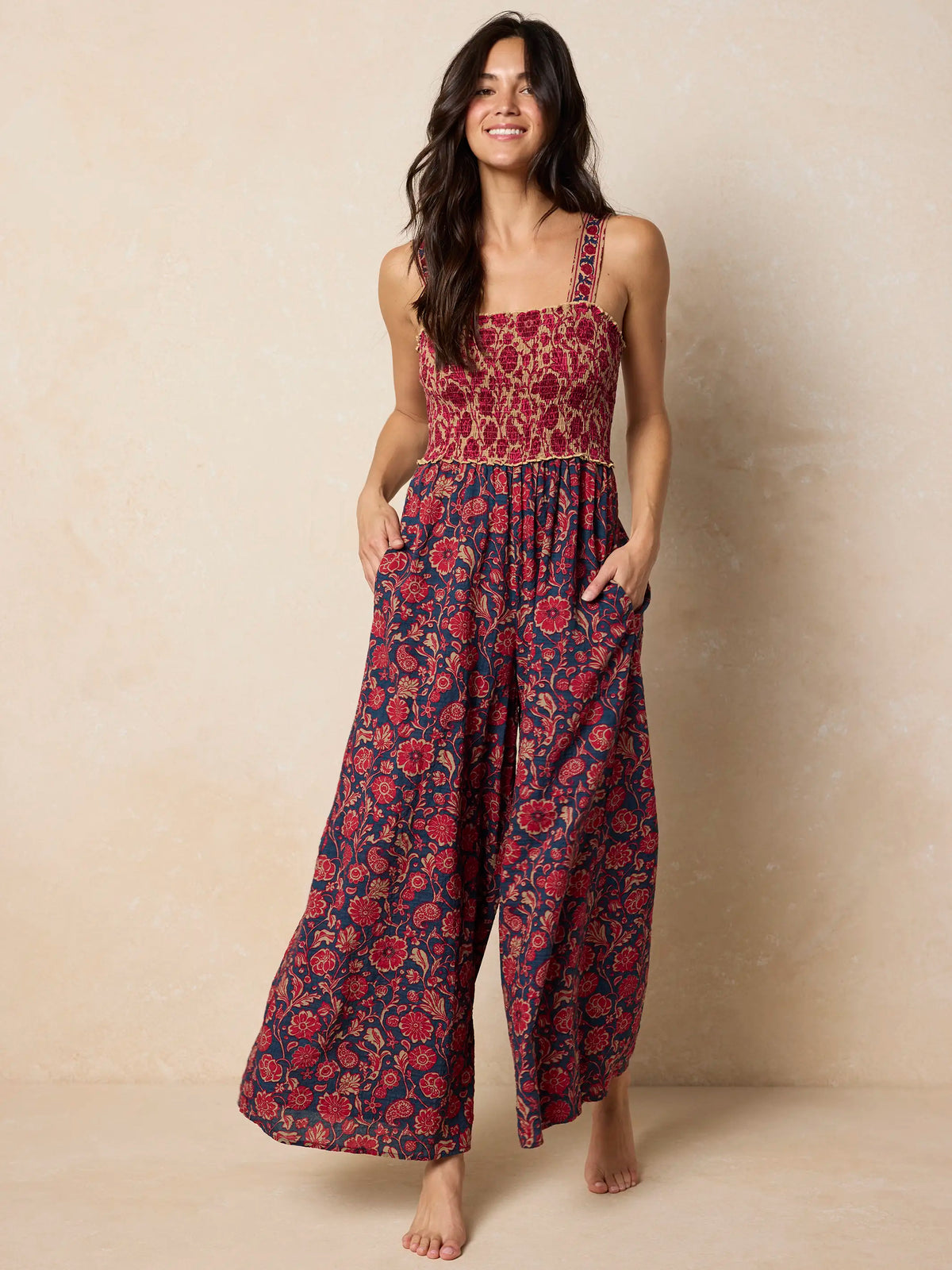 Sedona Jumpsuit - Ornate Paisley Navy