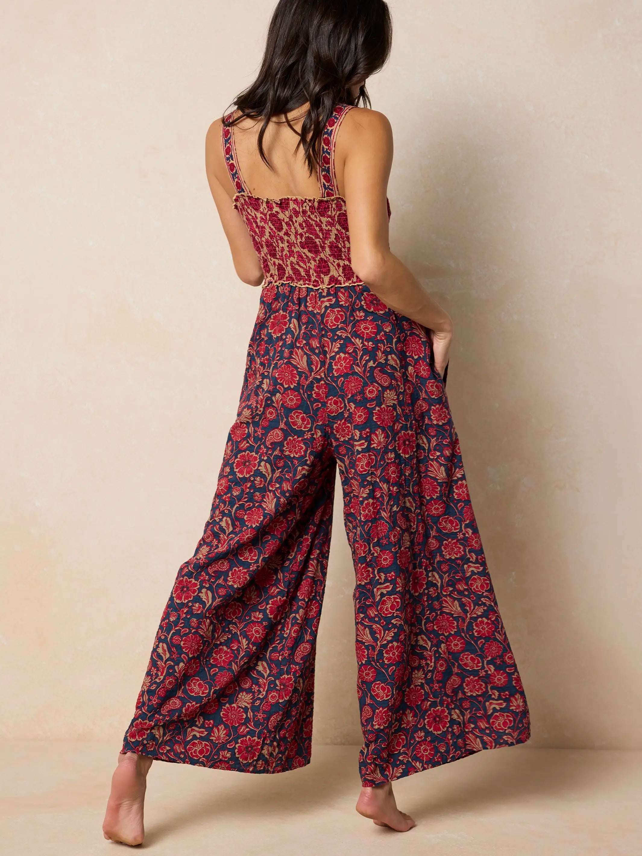 Sedona Jumpsuit - Ornate Paisley Navy