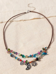 Boho Charm Leather Necklace