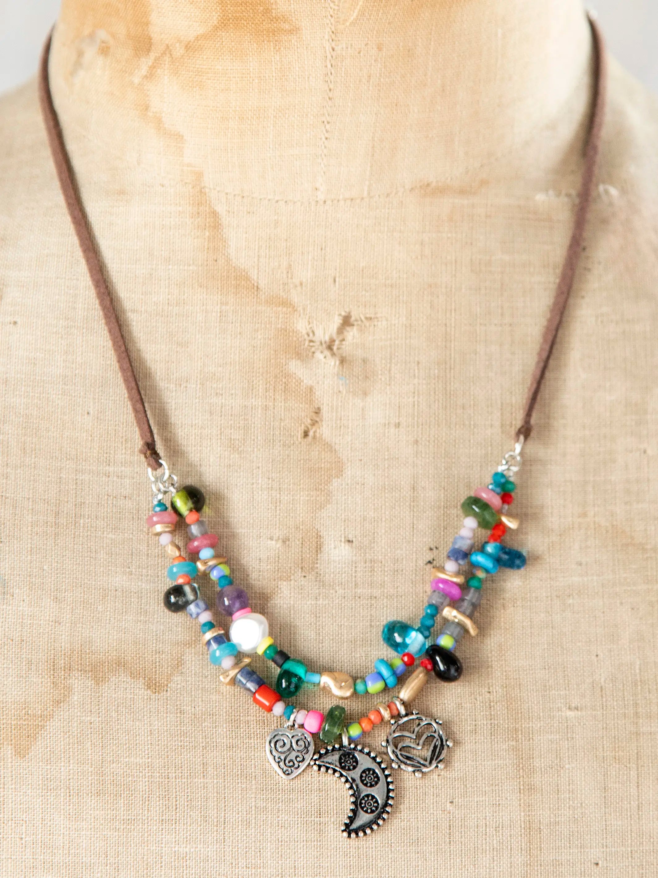 Boho Charm Leather Necklace