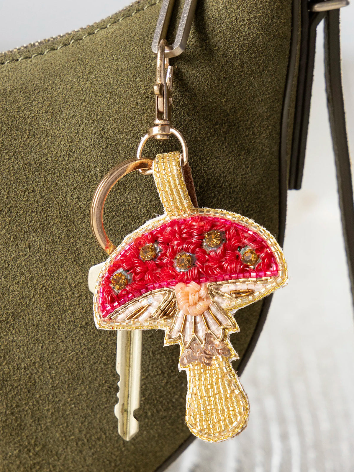 Beaded Keyring - Toadstool