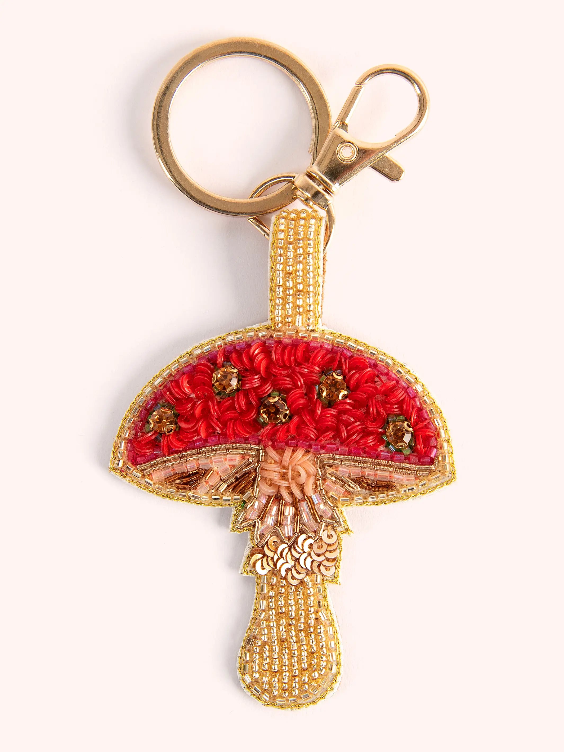 Beaded Keyring - Toadstool