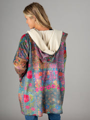 Cozy Blanket Kimono - Vintage Rose Patchwork