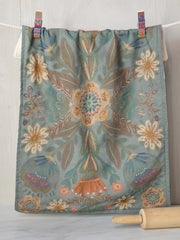 Cotton Dish Towel - Folk Flower