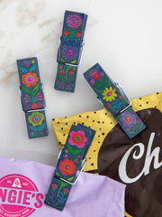 Happy Clips, Set of 4 - Folk Flower