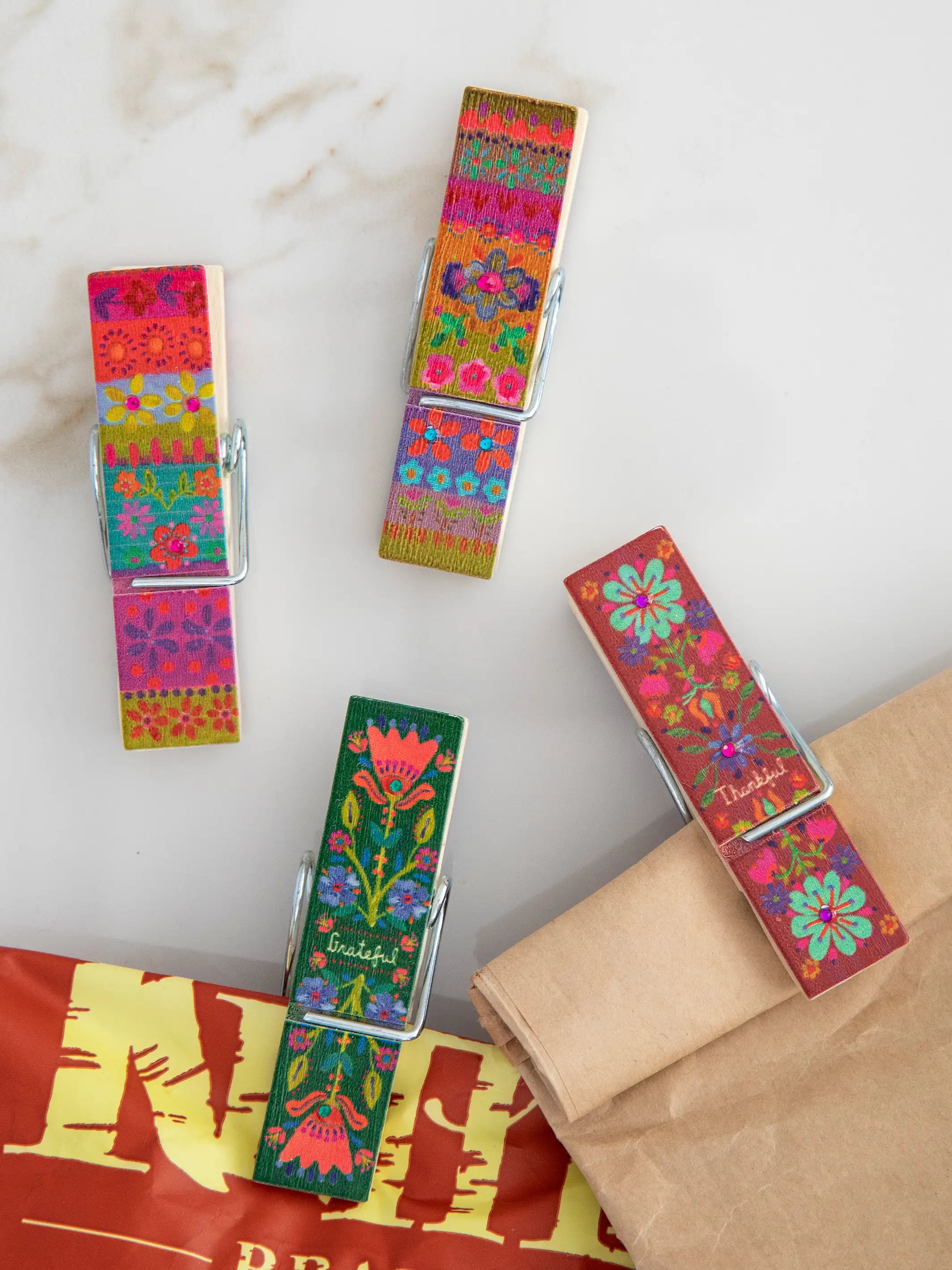 Happy Clips, Set of 4 - Thankful