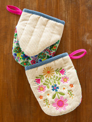 Embroidered Mini Oven Mitts, Set of 2