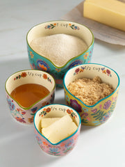 Ceramic Nesting Measuring Cups - Folk Flower