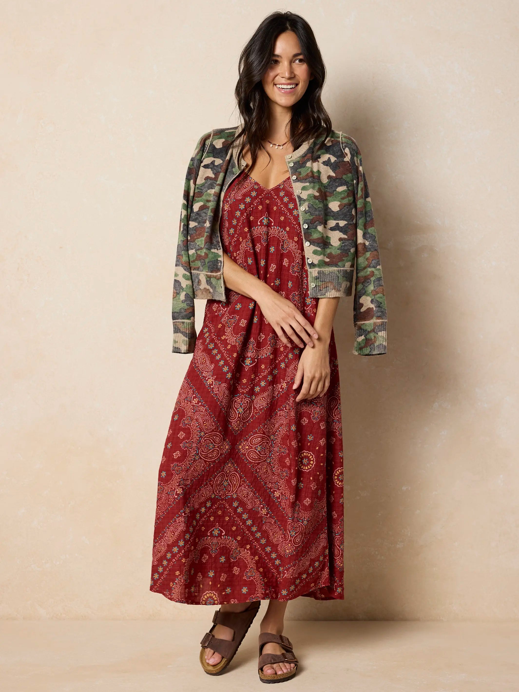 Your Everything Cardigan Sweater - Olive Camo