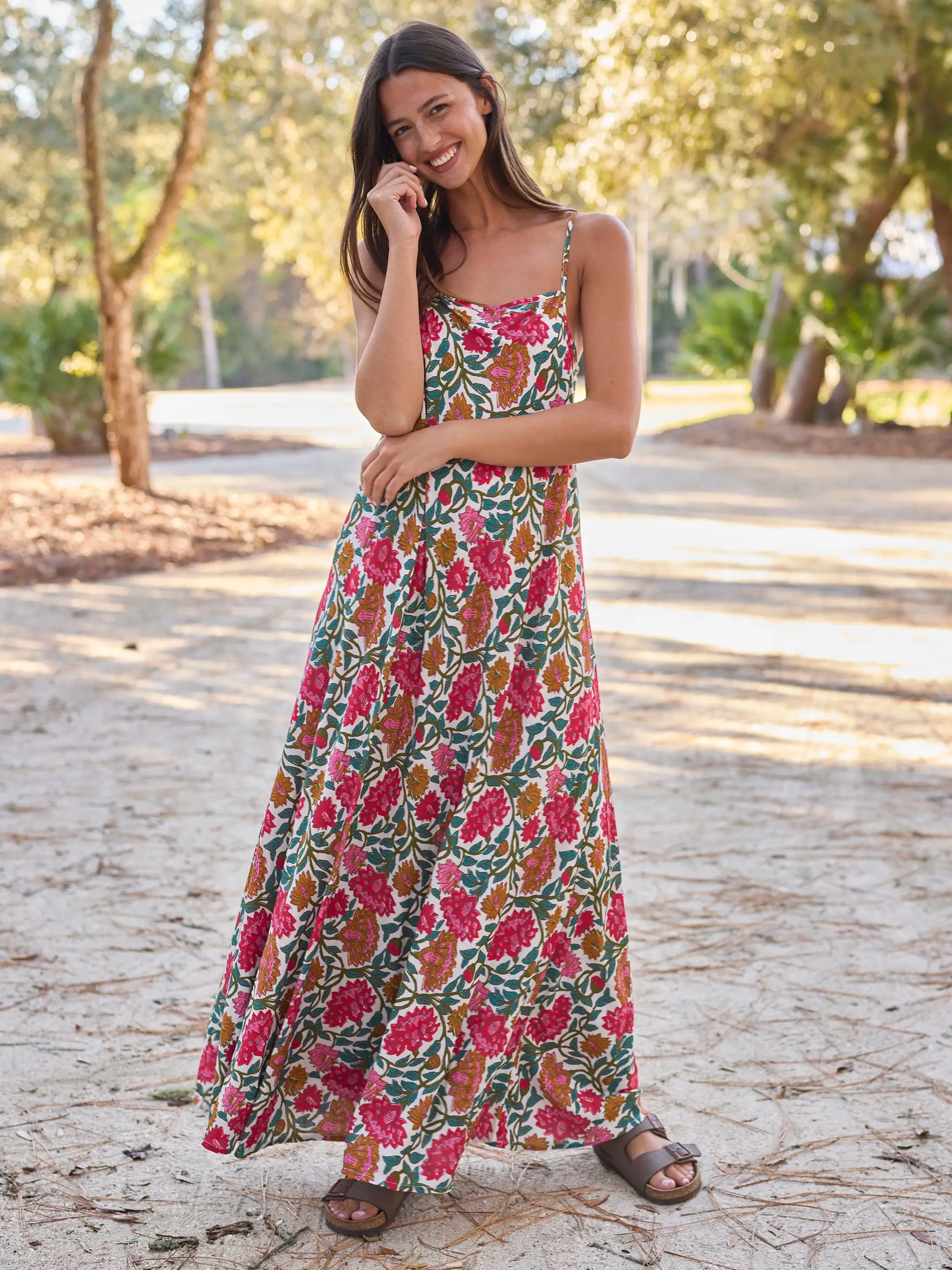 Amellia Maxi Dress - Lush Zinnias