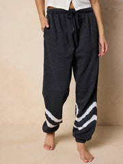 Comfy Jogger Pants - Charcoal Chevron