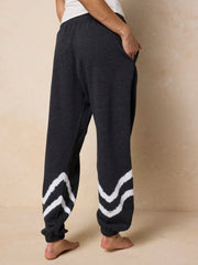 Comfy Jogger Pants - Charcoal Chevron