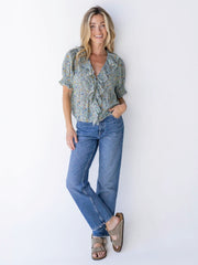 My Favorite Cotton Top - Blue Floral