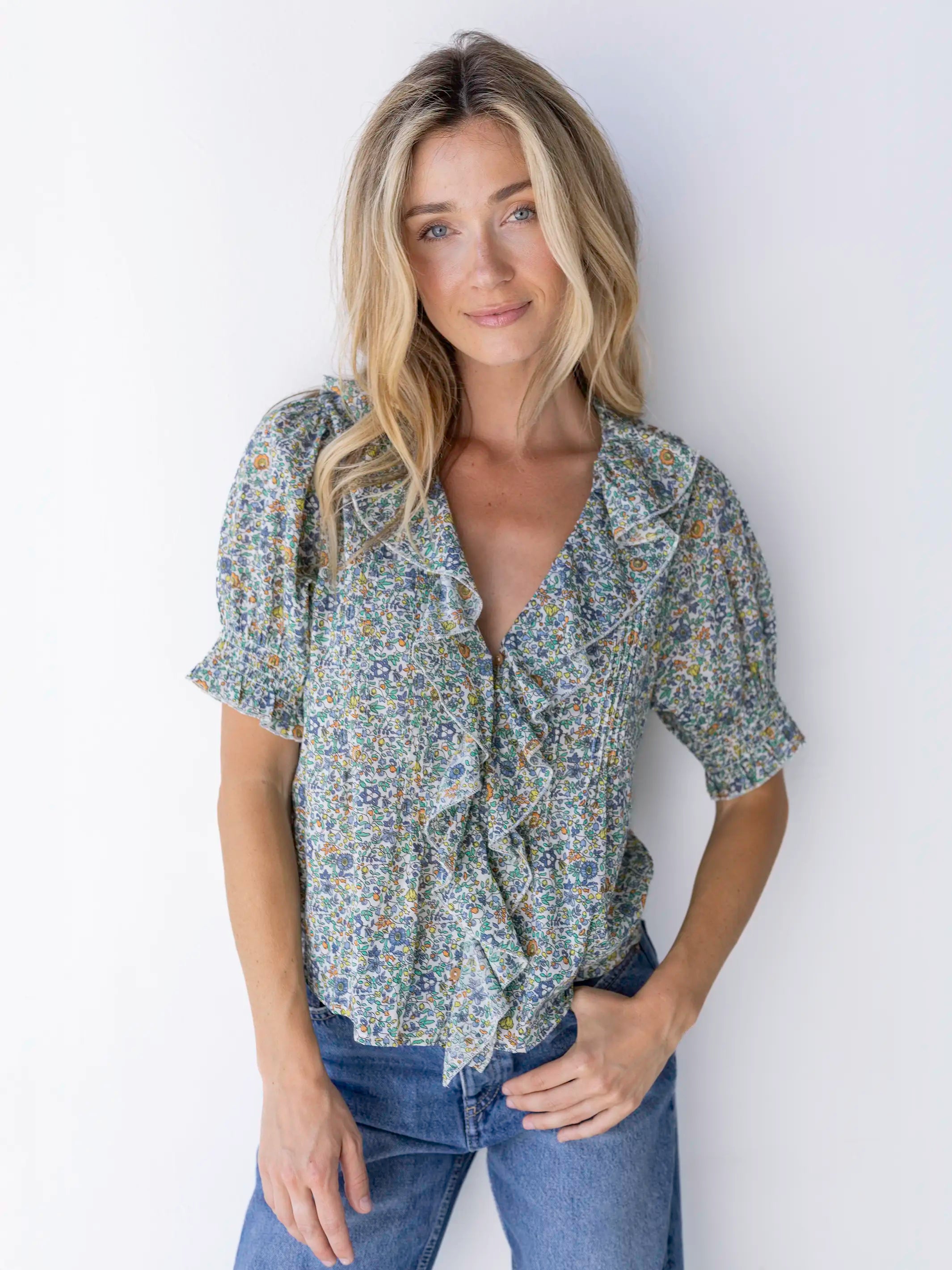My Favorite Cotton Top - Blue Floral