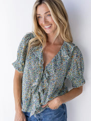 My Favorite Cotton Top - Blue Floral