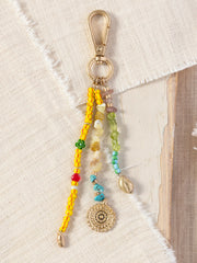 Beaded Keychain Bag Charm - Earth Stones
