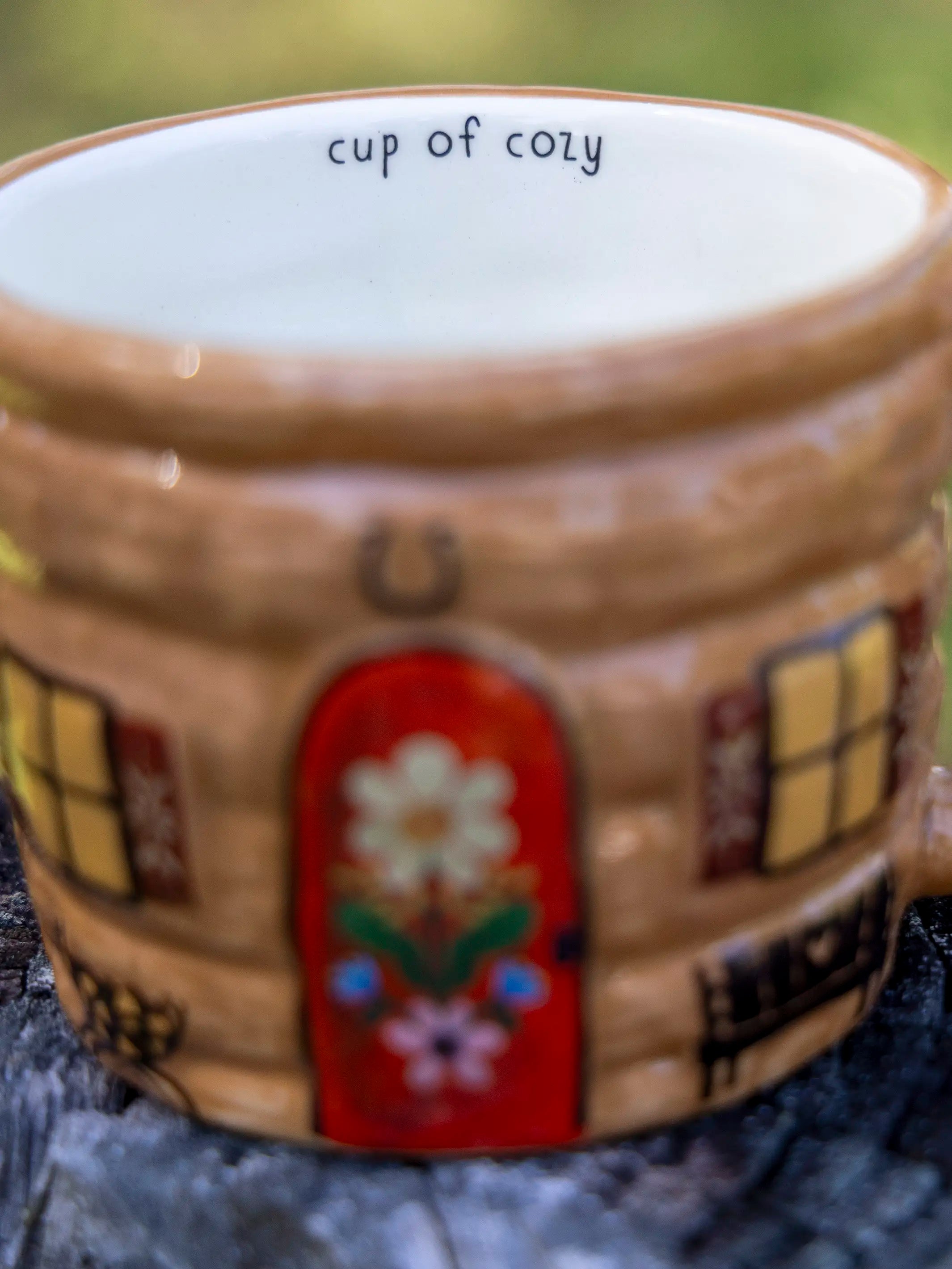 Lidded Mug - Cup Of Cozy Cabin