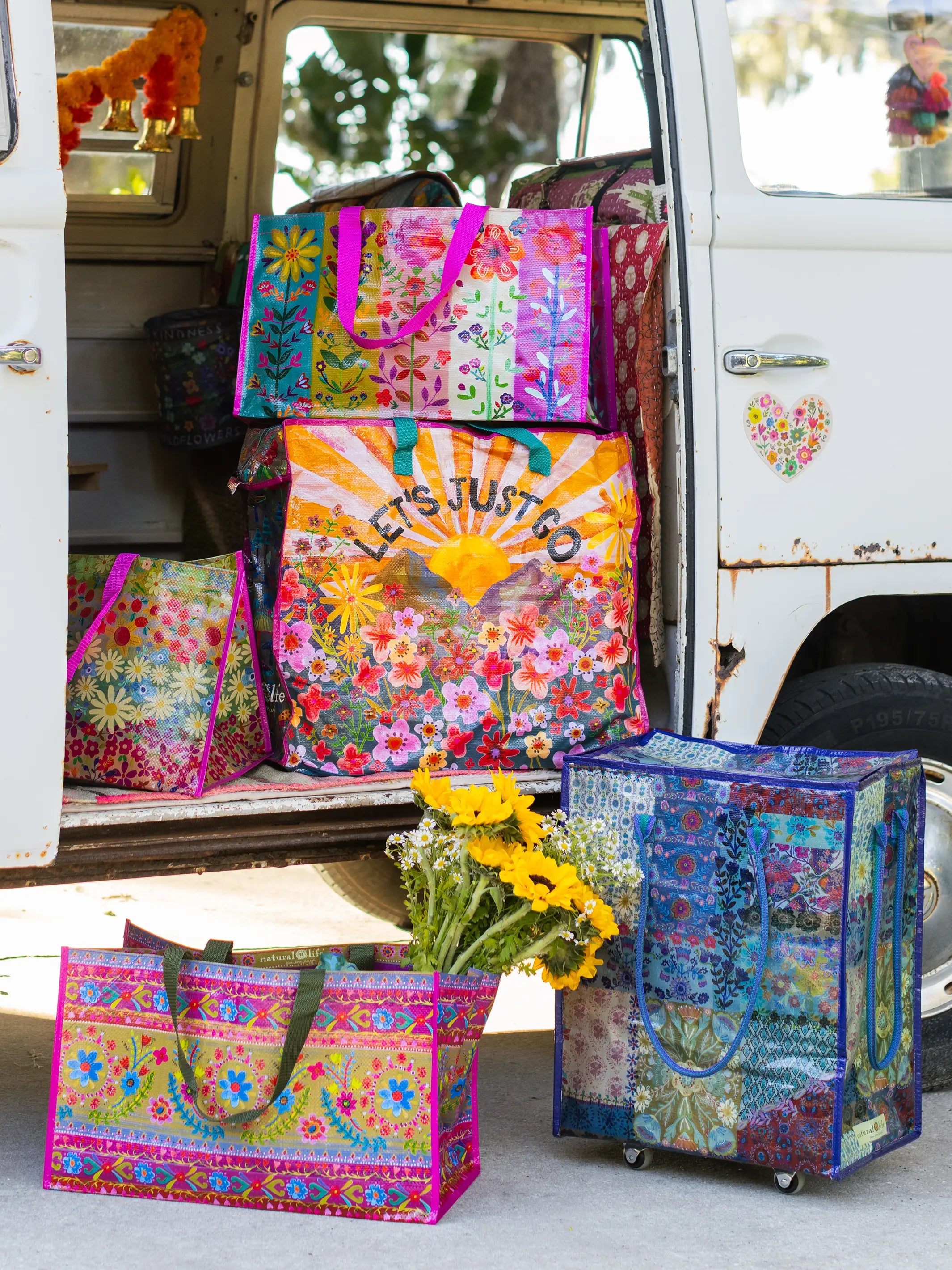 Carry All Happy Tote Bag - Floral Border