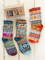 Boxed Boho Sock Set, Set of 3 - Dog