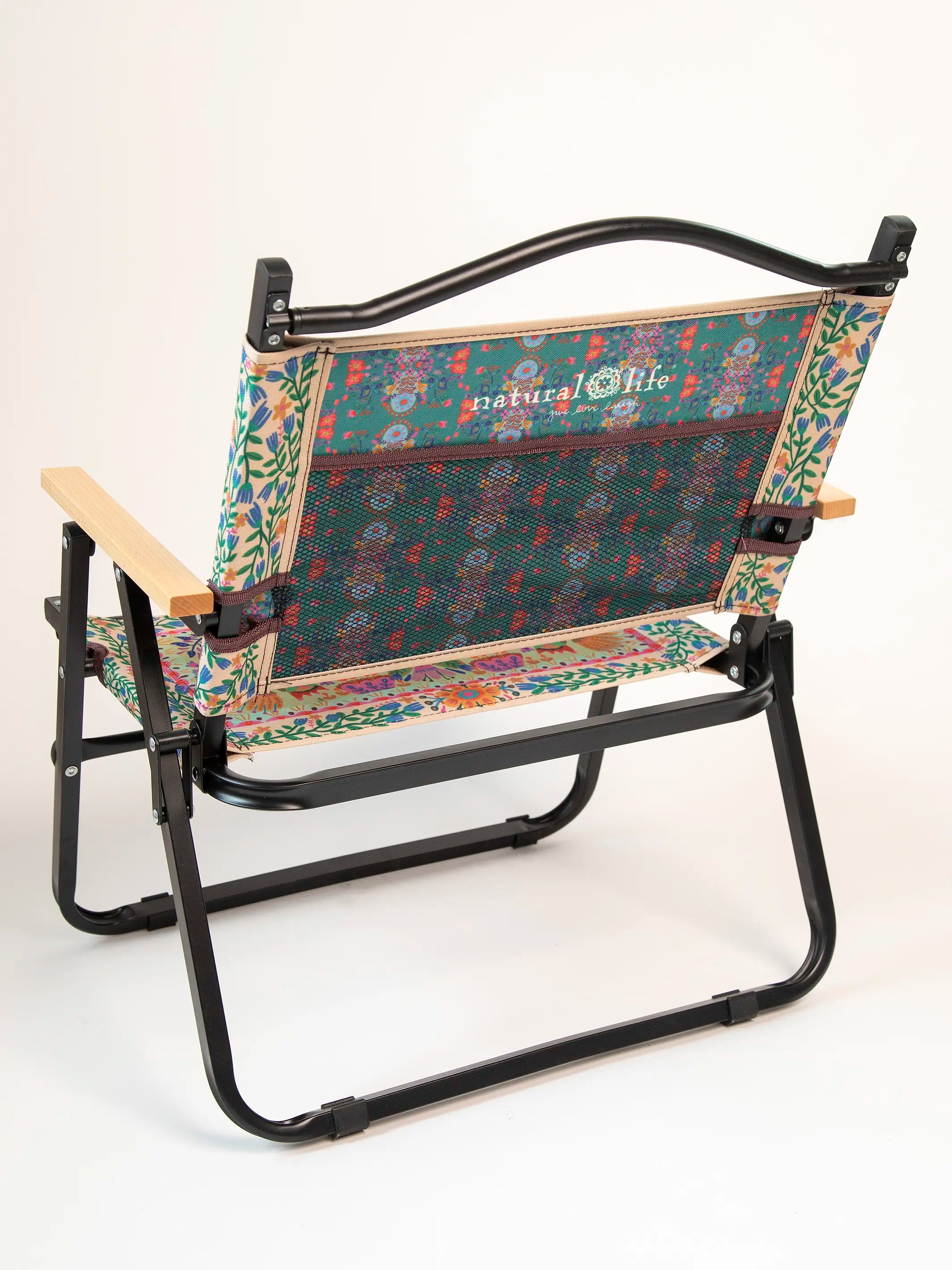 Portable Outdoor Folding Chair - Light Turquoise Flower