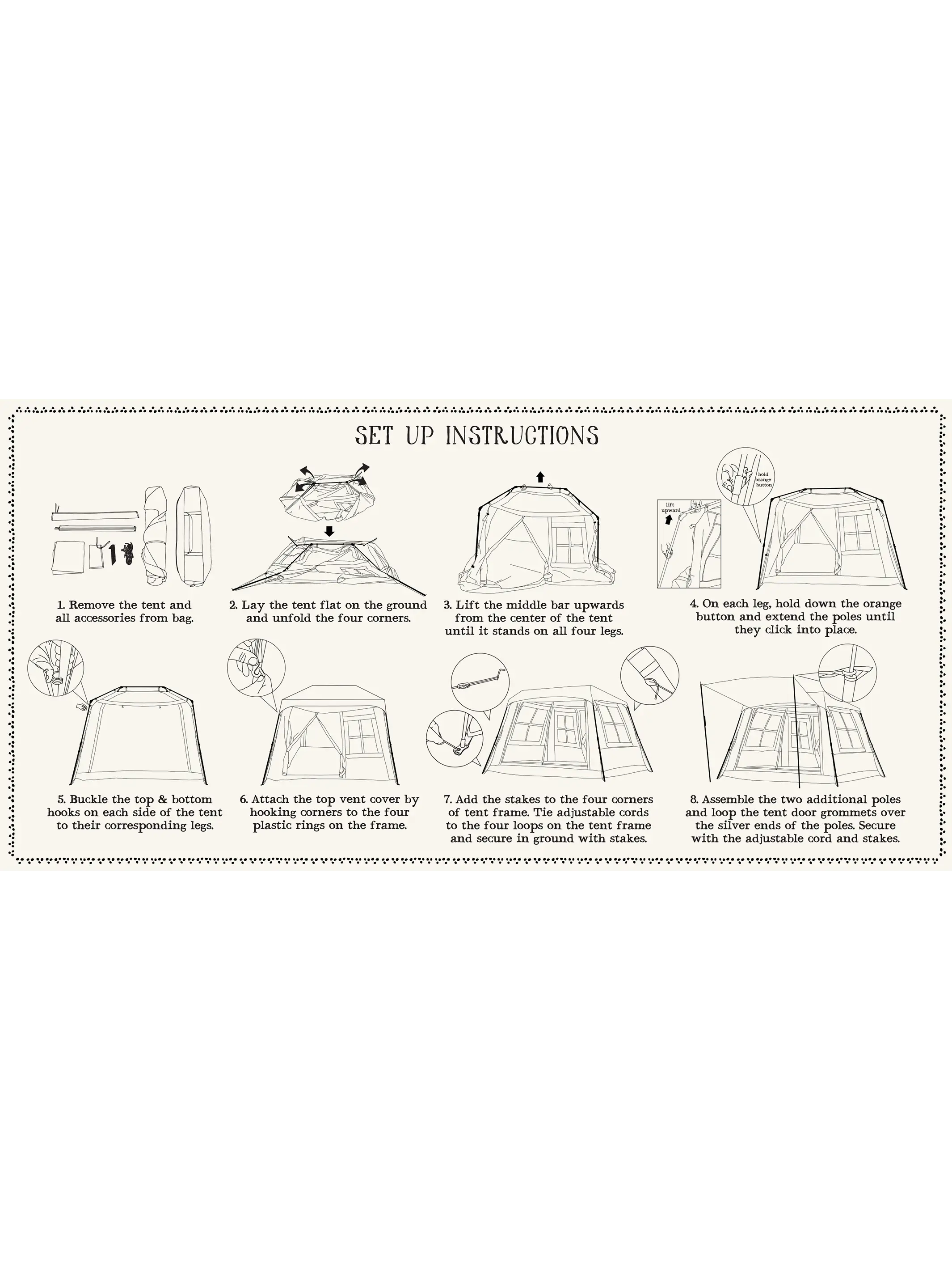 Live Happy Camping Tent - Cozy Cottage