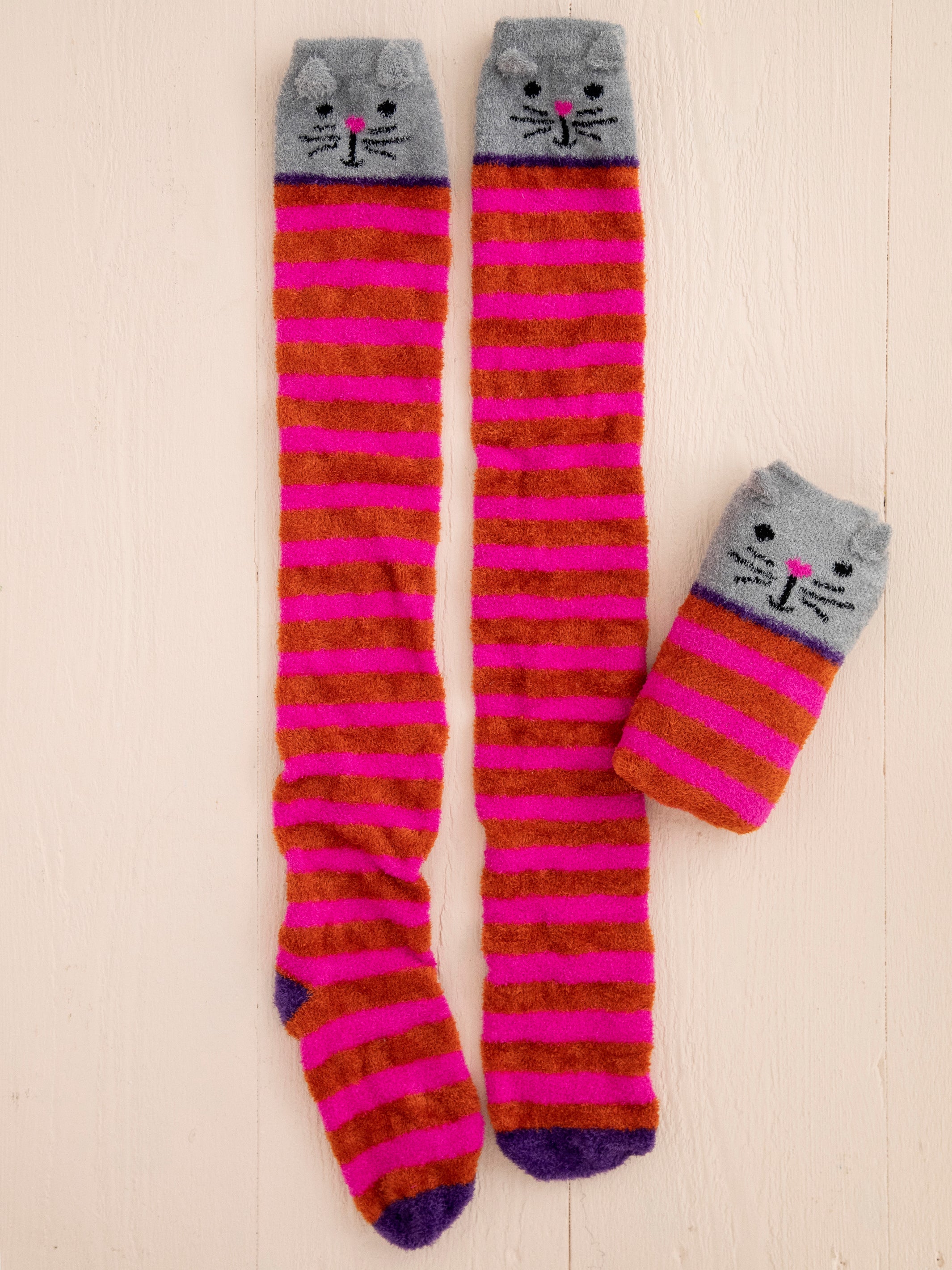 Over-the-Knee Cozy Socks - Cat
