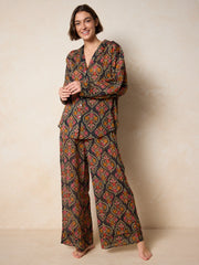 Dreamy Cotton Pajama Set - Charcoal Willow Medallion