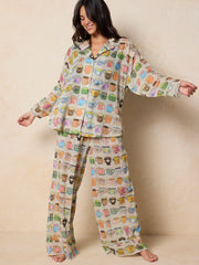 Dreamy Cotton Pajama Set - Coffee Cups