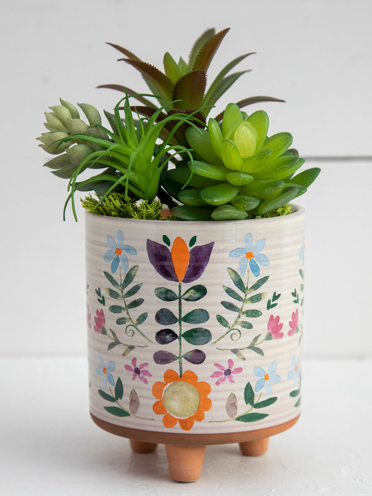 Artisan Planter - Folk Flower