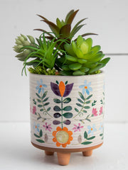 Artisan Planter - Folk Flower