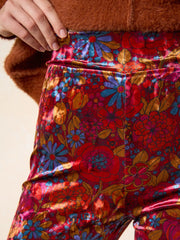 Cali Velvet Flare Pant - Drawn Garden Wine