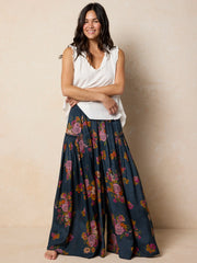 Margaux Wide Leg Pant - English Garden Charcoal