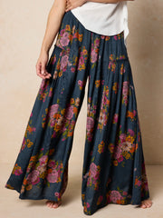 Margaux Wide Leg Pant - English Garden Charcoal