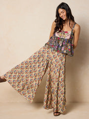 Cami Tie-Front Top - Flung Floral Wildflowers