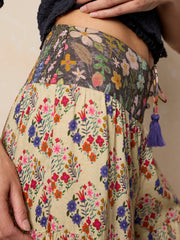 Cami Tie-Front Palazzo Pants - Ditsy Diamonds Cream