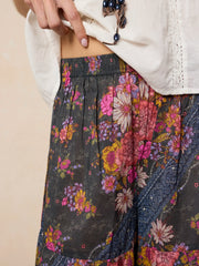 Patti Palazzo Pants - English Garden Charcoal Cotton