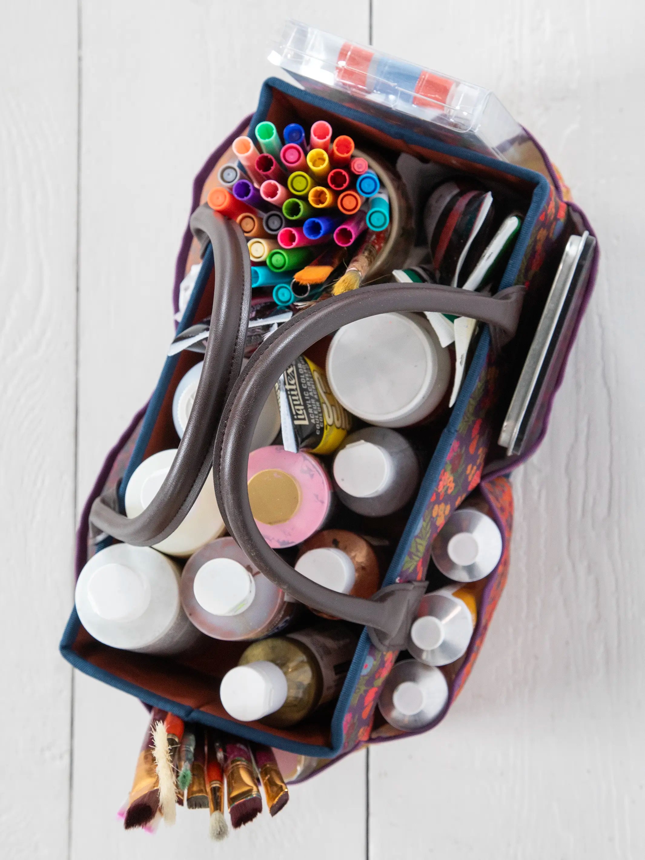 Mimi Utility Tote - Eggplant Floral